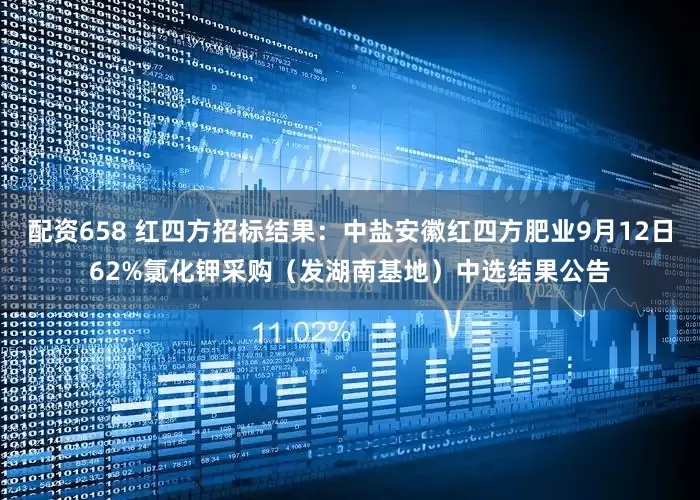 配资658 红四方招标结果:中盐安徽红四方肥业9月12日62%氯化钾采购(发湖南基地)中选结果公告