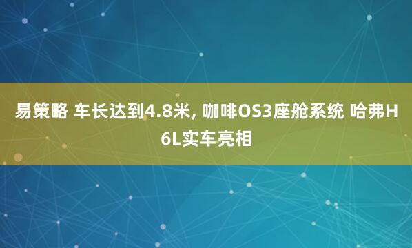 易策略 车长达到4.8米, 咖啡OS3座舱系统 哈弗H6L实车亮相